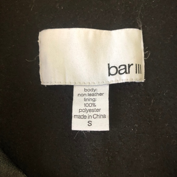 Bar III Faux Leather Jacket Black & Gray Tie-Dye Pattern Zipped Pockets Size S - Picture 9 of 11